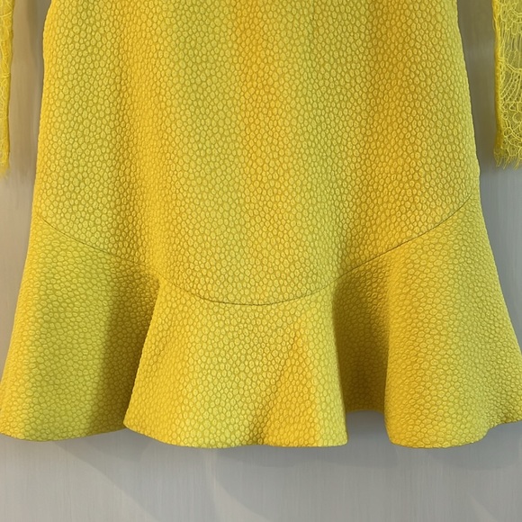 EUC yellow lace bodice fit and flare shorter dress from Three Floor. - Picture 8 of 16